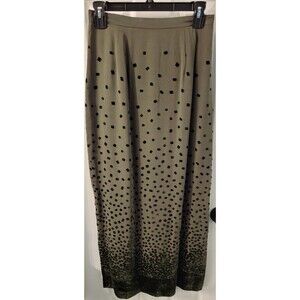 Doncaster Silk Rayon Blend Green Maxi Skirt - Size 4